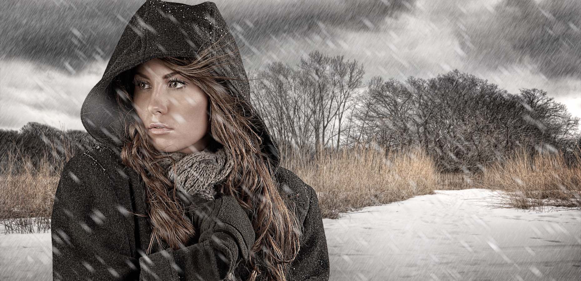 Woman in snow